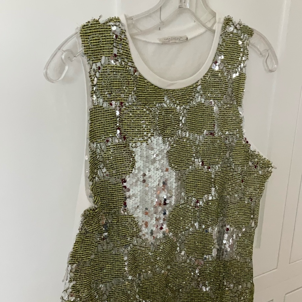 Zara Trafaluc Green and Silver Sequin Dress - Picture 4 of 16